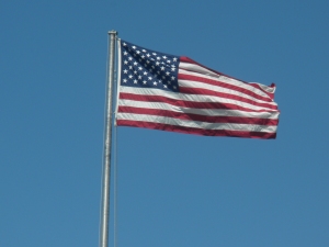 American Flag at Marine Corps building on the former Richards-Gebaur Air Base in Belton, Missouri