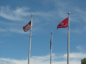 American, Marine, and POW, flags, Belton, Missouri 6-6-10-Sun.