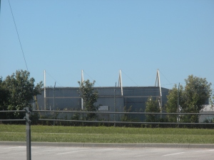 Hangar at former Richards-Gebaur Air Force Base in Belton, Missouri-taken 6-7-10-Sun.-The hangars and runways are no longer used for aircraft.