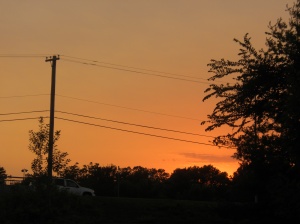 Sundown at Indian Creek-Overland Park, Kansas-June 18, 2009-orange sky